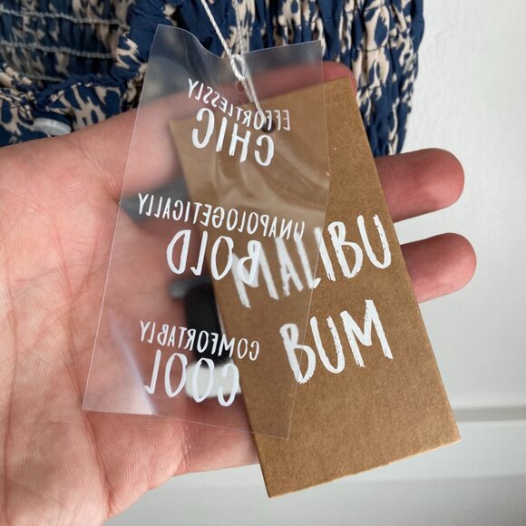 NWT Malibu Bum Blue & Cream Printed Crop Top & Maxi Skirt Two Piece Set - Picture 11 of 15